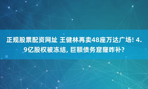 正规股票配资网址 王健林再卖48座万达广场! 4.9亿股权被冻结, 巨额债务窟窿咋补?